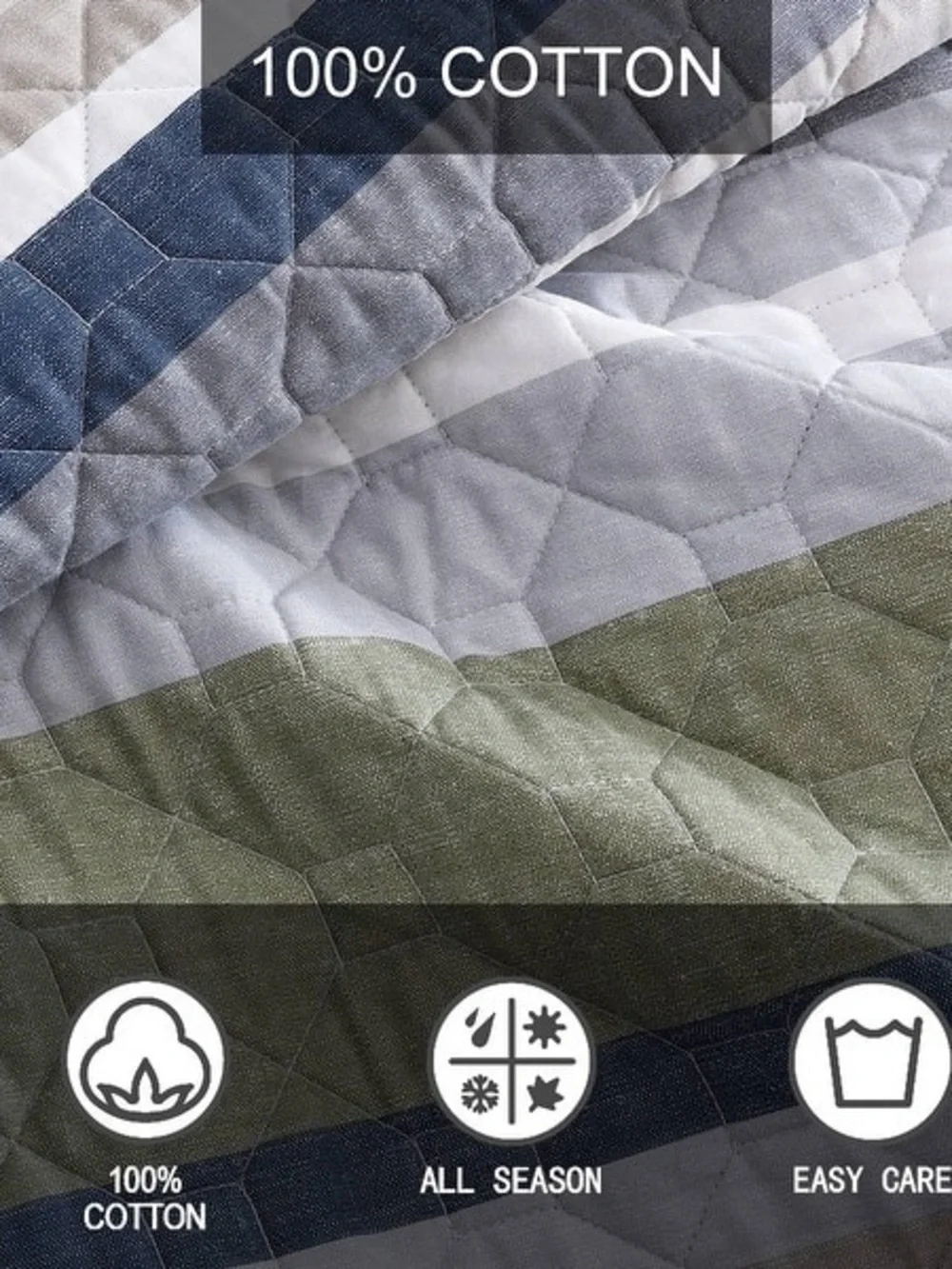 Eddie Bauer Salmon Ladder Beige Cotton Quilt Set - Twin Quilt + 1 Sham